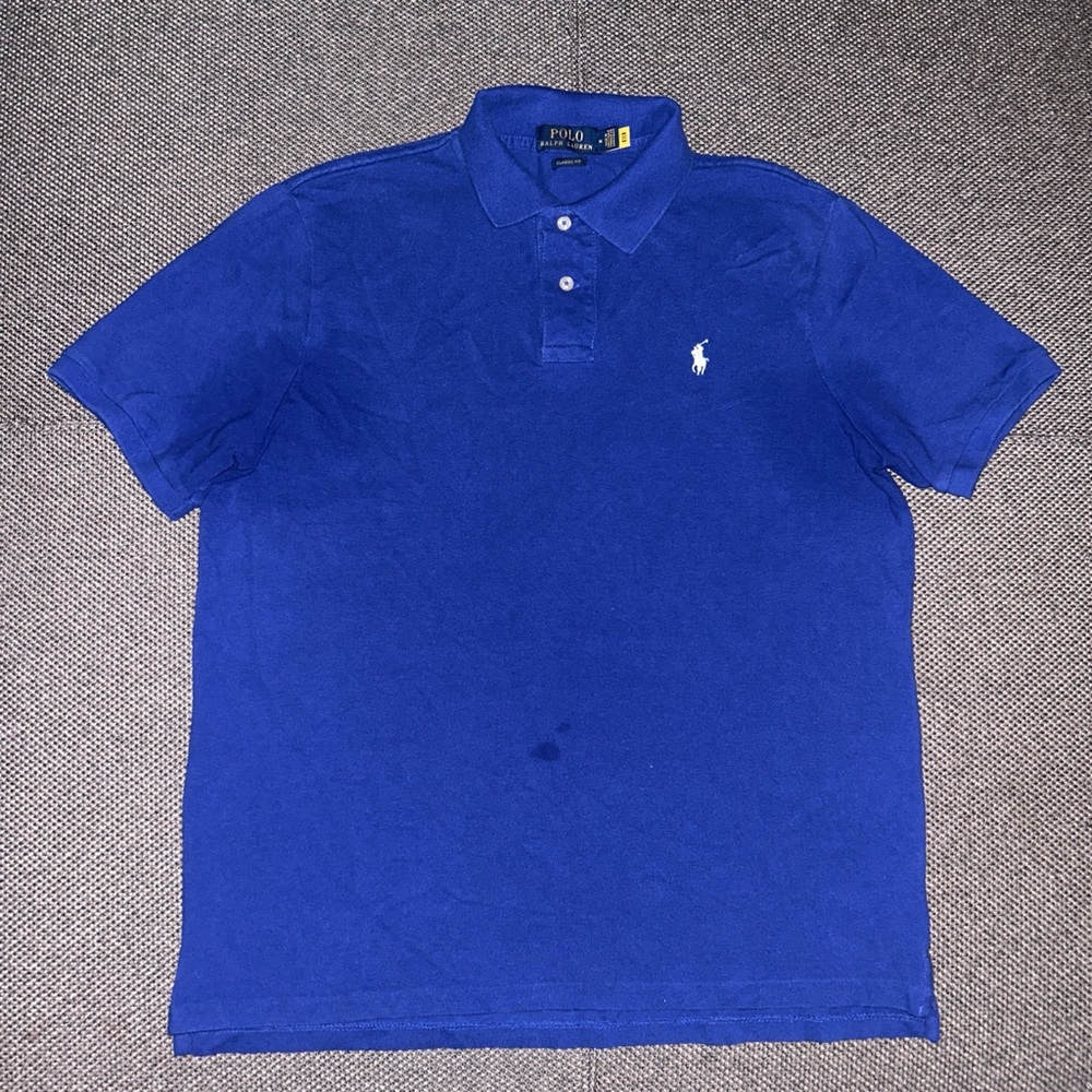 Polo Ralph Lauren Blue Polo Shirt Classic Fit - Picture 2 of 4